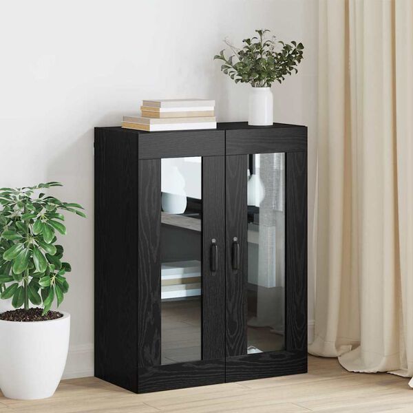 vidaXL Hanging Wall Cabinet Black 69.5 x 34 x 90 cm Engineered wood
