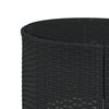 vidaXL Garden Sofa with Table and Cushions Round Black Poly Rattan