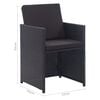 vidaXL 17 Piece Outdoor Dining Set with Cushions Poly Rattan Black