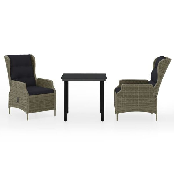 vidaXL 3 Piece Garden Dining Set Brown