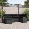 vidaXL Garden Sofa Set 6 pcs Black Poly Rattan