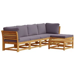 vidaXL 6 Piece Garden Lounge Set with Cushions Solid Wood Acacia