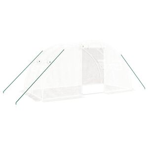 vidaXL Greenhouse with Steel Frame White 8 m&sup2; 4x2x2 m