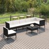 vidaXL 8 Piece Garden Lounge Set with Cushions Poly Rattan Black