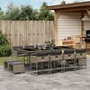 vidaXL 13 Piece Garden Dining Set with Cushions Grey Poly Rattan