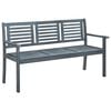 vidaXL 3-Seater Garden Bench 150 cm Grey Solid Eucalyptus Wood