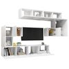 vidaXL 8 Piece TV Cabinet Set White Engineered Wood