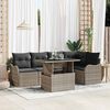 vidaXL Dining Set with Cushion 6 pcs Grey Poly rattan