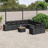 vidaXL 11 Piece Garden Sofa Set with Cushions Black Poly Rattan