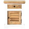 vidaXL Nightstand White and Brown 40x30x50 cm Solid Rough Mango Wood