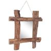 vidaXL Log Mirror Natural 50x50 cm Recycled Teak Wood