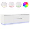 vidaXL TV Cabinet with LED Lights White 160.5x41x50 cm