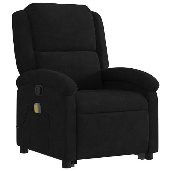 vidaXL Stand up Massage Recliner Chair Black Velvet