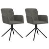 vidaXL Swivel Dining Chairs 2 pcs Dark Grey Velvet