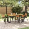 vidaXL Garden Dining Set 7 pcs Black Solid Acacia Wood