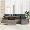 vidaXL Garden Sofa Set with Storage 6 pcs Grey Poly rattan