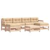 vidaXL 7 Piece Garden Lounge Set with Cushions Solid Wood