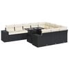 vidaXL 11 Piece Garden Sofa Set with Cushions Black Poly Rattan