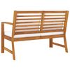 vidaXL Garden Bench 114.5 cm with Cream Cushion Solid Acacia Wood