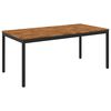 vidaXL Garden Dinner Table Natural and Black 147 x 88.5 x 75 cm