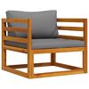 vidaXL Garden Chair with Dark Grey Cushions Solid Acacia Wood
