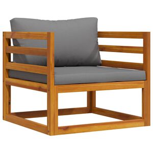 vidaXL Garden Chair with Dark Grey Cushions Solid Acacia Wood