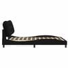 vidaXL Bed Frame without Mattress "Hvar" Black 137x190 cm Double Fabric