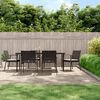 vidaXL 7 Piece Garden Dining Set with Cushions Poly Rattan and Steel