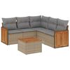vidaXL 6 Piece Garden Sofa Set with Cushions Beige Poly Rattan