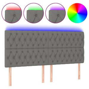 vidaXL LED Headboard Dark Grey 200 cm Fabric