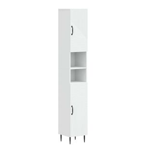 vidaXL Bathroom Cabinet with Open Shelf HAARLEM White 30 x 31 x 190 cm