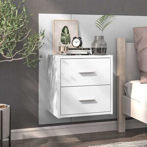 vidaXL Wall-mounted Bedside Cabinet White
