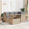 vidaXL 5 Piece Garden Sofa Set with Cushions Beige Poly Rattan