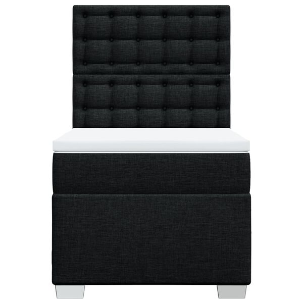 vidaXL Box Spring Bed with Mattress Black King Single Fabric