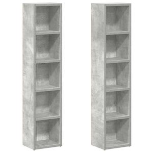 vidaXL CD Cabinet | Set of 2 | Concrete Grey | Engineered Wood