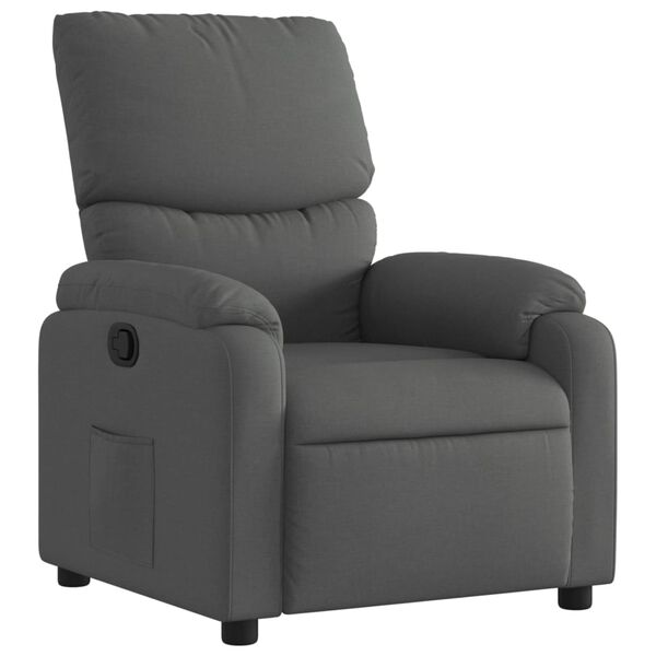vidaXL Recliner Chair Dark Grey Fabric