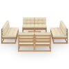 vidaXL 9 Piece Garden Lounge Set with Cushions Solid Pinewood