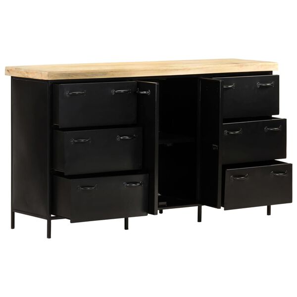 vidaXL Sideboard 140x38x76 cm Rough Mango Wood