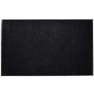 vidaXL Doormat | Black | PVC backing, Polyester surface | 90 x 60 cm | Door Mat