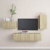 vidaXL 4 Piece TV Cabinet Set Sonoma Oak Engineered Wood