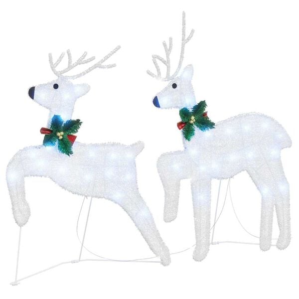 vidaXL LED Reindeers 6 pcs Silver Fabric