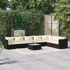 vidaXL 8 Piece Garden Lounge Set with Cushions Poly Rattan Black