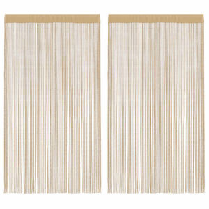 vidaXL String Curtains 2 pcs 140x250 cm Beige