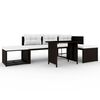 vidaXL 4 Piece Garden Lounge Set Poly Rattan Brown