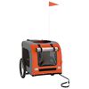 vidaXL Pet Bike Trailer Orange and Grey Oxford Fabric&Iron