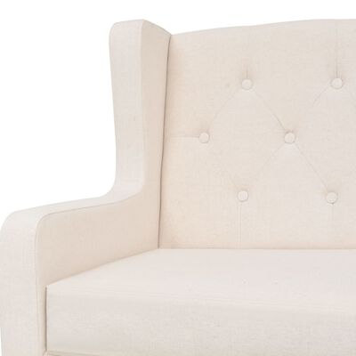 vidaXL Sofa Set 3 Pieces Fabric Cream White