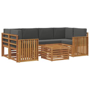 vidaXL Outdoor Sofa Set 7 pcs Natural and Anthracite Solid Acacia Wood
