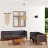 vidaXL 6 Piece Garden Lounge Set with Cushions Solid Acacia Wood