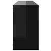 vidaXL Wall Cube Shelf 4 pcs High Gloss Black 80x15x26.5cm Engineered Wood