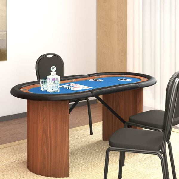 vidaXL 10-Player Poker Table Blue 160x80x75 cm